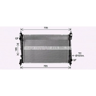 Радиатор охлаждения двигателя AVA QUALITY COOLING OL2721 115O 21 Opel Corsa (D) 4 Хэтчбек 1.4 (L08. L68) 120 л.с. 2012 – 2014