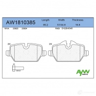 Тормозные колодки задние AYWIPARTS AW1810385 F6 H9AE 4381516