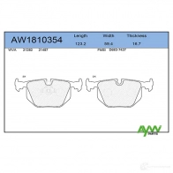 Тормозные колодки задние AYWIPARTS AW1810354 I VUK59 Bmw 3 (E46) 4 Седан 3.0 330 xd 204 л.с. 2002 – 2004