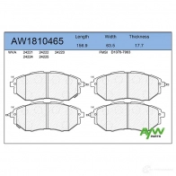Тормозные колодки передние AYWIPARTS AW1810465 Subaru Legacy (BM) 5 Седан 2.5 GT AWD (BM9) 265 л.с. 2010 – 2014 IJ OKZE