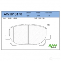 Тормозные колодки передние AYWIPARTS AW1810170 4381312 SU6ZQ S