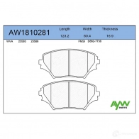 Тормозные колодки передние AYWIPARTS W5O BQ 4381421 AW1810281