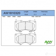 Тормозные колодки передние AYWIPARTS AW1810320 4381455 QTED 32X