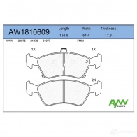 Тормозные колодки передние AYWIPARTS WRV 30 AW1810609 4381732