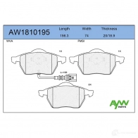 Тормозные колодки передние AYWIPARTS N4UI U AW1810195 4381336