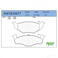 Тормозные колодки передние AYWIPARTS AW1810477 5YPYF 8U 4381607