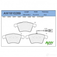 Тормозные колодки передние AYWIPARTS AW1810289 4381428 FOJ HV