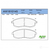 Тормозные колодки передние AYWIPARTS K 95PF89 4381287 AW1810145