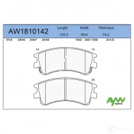 Тормозные колодки передние AYWIPARTS 4381284 3T W6BLF AW1810142