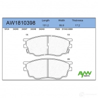 Тормозные колодки передние AYWIPARTS 21 B86 4381529 AW1810398