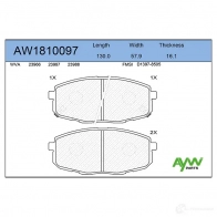Тормозные колодки передние AYWIPARTS AW1810097 4381241 Y1FLQ1 X