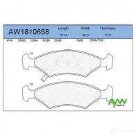 Тормозные колодки передние AYWIPARTS AW1810658 OSV FL 4381780