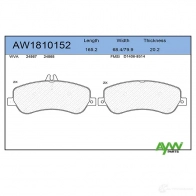 Тормозные колодки передние AYWIPARTS AW1810152 IWR SP Mercedes GLK (X204) 1 Кроссовер 2.1 220 CDI (2002) 163 л.с. 2008 – 2015