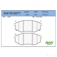 Тормозные колодки передние AYWIPARTS L XSVDAE AW1810077 4381221