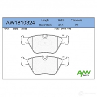 Тормозные колодки передние AYWIPARTS AW1810324 4381459 V SRLZ5T