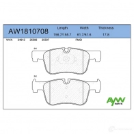 Тормозные колодки передние AYWIPARTS I9ZM6 V 4381801 AW1810708