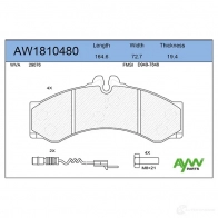 Тормозные колодки передние/задние AYWIPARTS O GVYWZ AW1810480 4381610