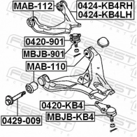 Сайлентблок AYWIPARTS DAC B4QE 4379365 AW1420265 - Изображение 2