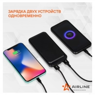 Аккумулятор внешний универсальный (Power bank) 10000мАч: 2xUSB 5V/2A, Type-C AIRLINE aeab001 1438172717 MW LP0 - Изображение 4