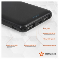 Аккумулятор внешний универсальный (Power bank) 5000мАч: 2xUSB 5V/2A, Type-C AIRLINE 5DQNTX 3 1438172718 aeab002 - Изображение 3