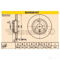 Тормозной диск BARUM A35 DBH bar08107 2814275 4006633321983