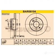Тормозной диск BARUM 2814273 WXQ 1O 4006633321976 bar08104