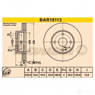 Тормозной диск BARUM bar18113 4006633329811 OGTI W 2814375 - Изображение 3