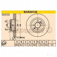 Тормозной диск BARUM bar20126 WBL 5G 4006633331371 2814385