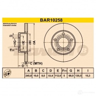 Тормозной диск BARUM 4006633331449 RPFG ICH bar10258 2814318
