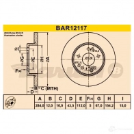 Тормозной диск BARUM 9PJS C7 bar12117 4006633324571 2814335