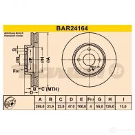 Тормозной диск BARUM bar24164 2814448 4006633329897 Z258XB W