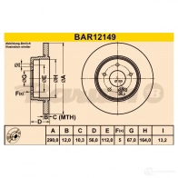 Тормозной диск BARUM 2814347 R AF7C18 4006633331524 bar12149 - Изображение 3