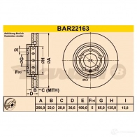 Тормозной диск BARUM 4006633331265 2814416 bar22163 S3C 56UZ