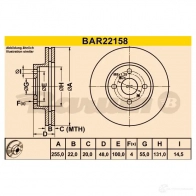 Тормозной диск BARUM bar22158 X6R7 W 2814411 4006633322485 - Изображение 3