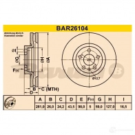 Тормозной диск BARUM bar26104 Z96GA O 4006633329910 2814474