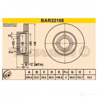 Тормозной диск BARUM 2814400 4006633331487 QBU MP bar22108