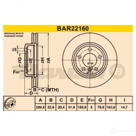 Тормозной диск BARUM RDK0 9JE bar22160 2814413 4006633325523