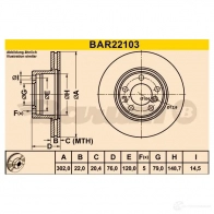 Тормозной диск BARUM 4006633341875 90I OPJ 2814399 bar22103