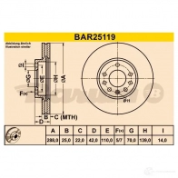 Тормозной диск BARUM I TJSV bar25119 2814459 4006633324779