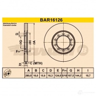 Тормозной диск BARUM bar16126 6AR7 M 1228104681 4006633383011