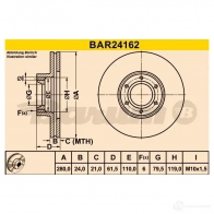 Тормозной диск BARUM 4006633331296 2814447 bar24162 ZURT X