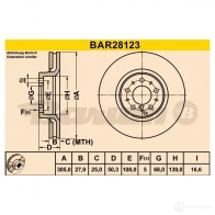 Тормозной диск BARUM bar28123 2814488 P GZ2ZA 4006633331005