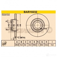 Тормозной диск BARUM bar10232 2814315 R WHXO 4006633324564