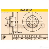 Тормозной диск BARUM bar09137 2814285 5NF FU 4006633322041 - Изображение 3