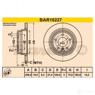 Тормозной диск BARUM 2814311 bar10227 4006633341813 A68K JSQ
