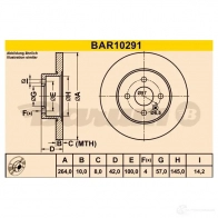 Тормозной диск BARUM YT2D2 F0 bar10291 1228104135 4006633379106