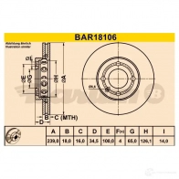 Тормозной диск BARUM bar18106 2814371 FS4 8P 4006633325400 - Изображение 3