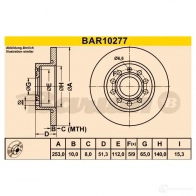 Тормозной диск BARUM 4006633382953 9W97CM J 1228104101 bar10277