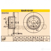 Тормозной диск BARUM bar10191 2814295 75MR MC 4006633329743