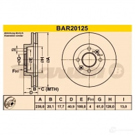 Тормозной диск BARUM bar20125 YH EFCW 2814384 4006633322409 - Изображение 3